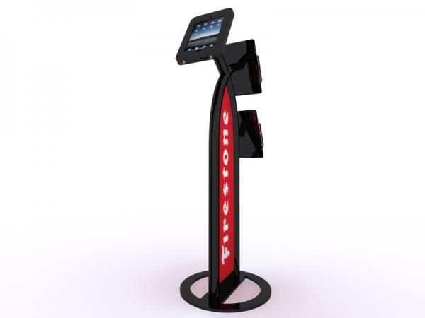 MOD-1353 iPad Kiosk with Literature Holders -- Black